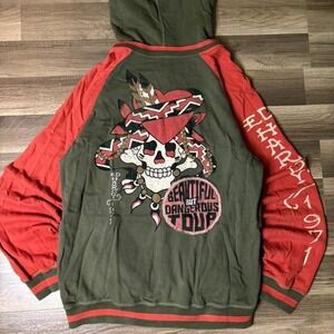 Ed Hardy VINTAGE RARE CHRISTIAN AUDIGIER Track sweat shirt Jacket Size xl men
